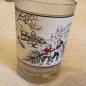 Vintage Currier & Ives’s Christmas Snow Glass Tumbler Arby’s Collectible